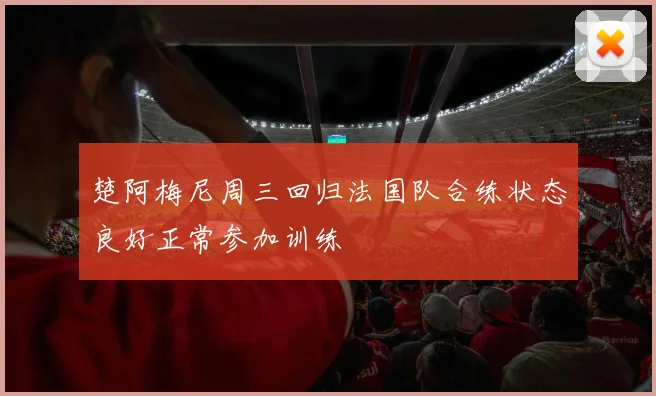楚阿梅尼周三回归法国队合练状态良好正常参加训练